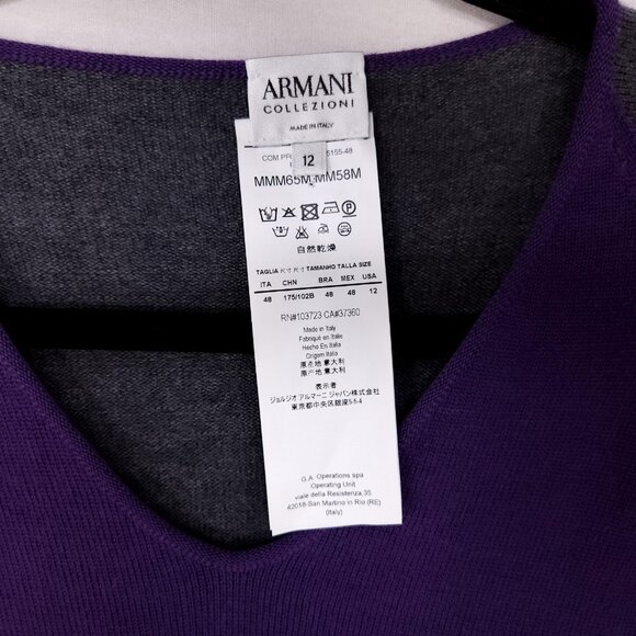 Armani Collezioni Made in Italy Virgin Wool Sweater Size 12 Womens Soft Pullover - Picture 5 of 12